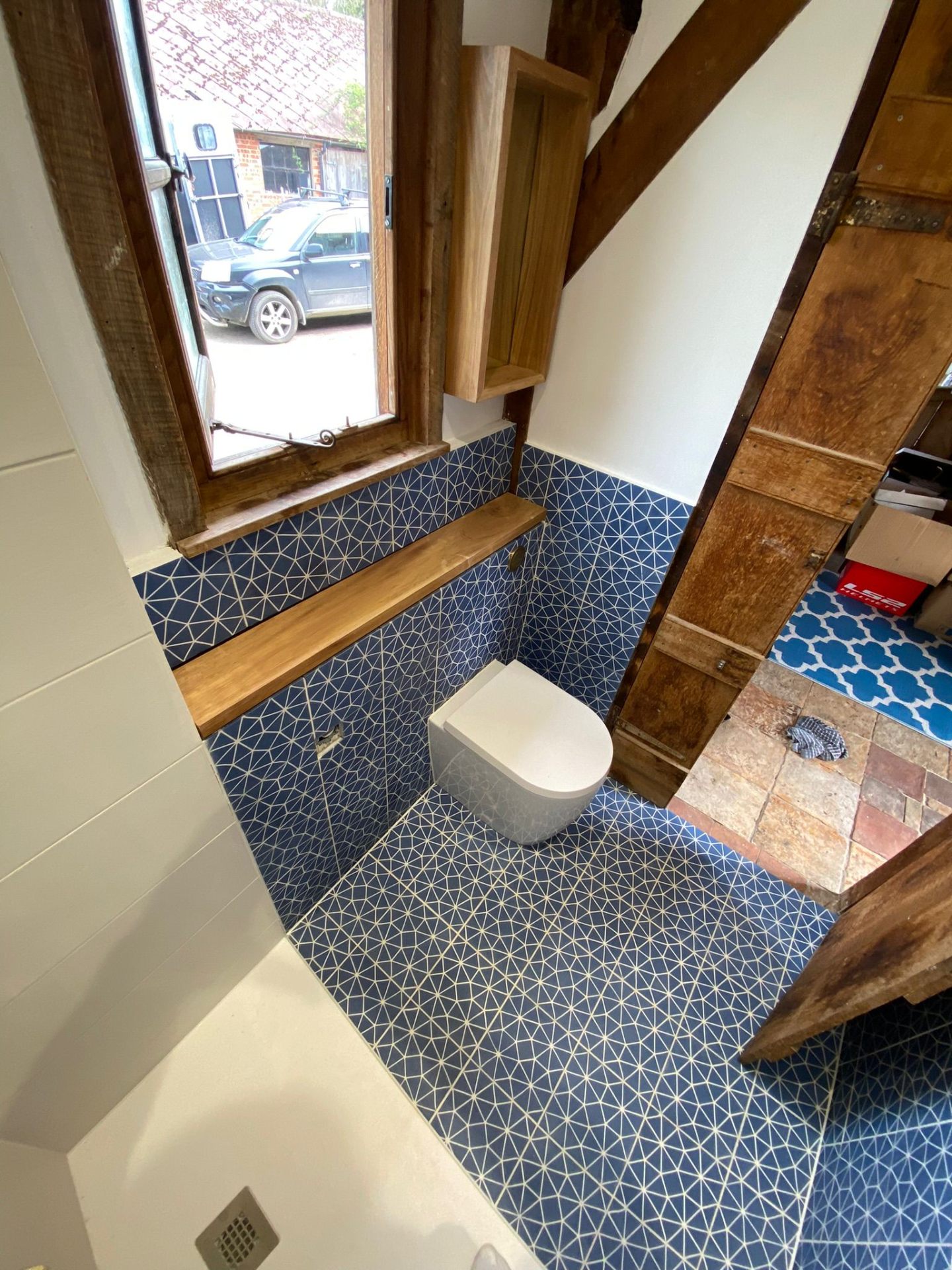 Blue Bathroom — Wide View — expert bathroom fitting by LUXE Bathrooms East Sussex