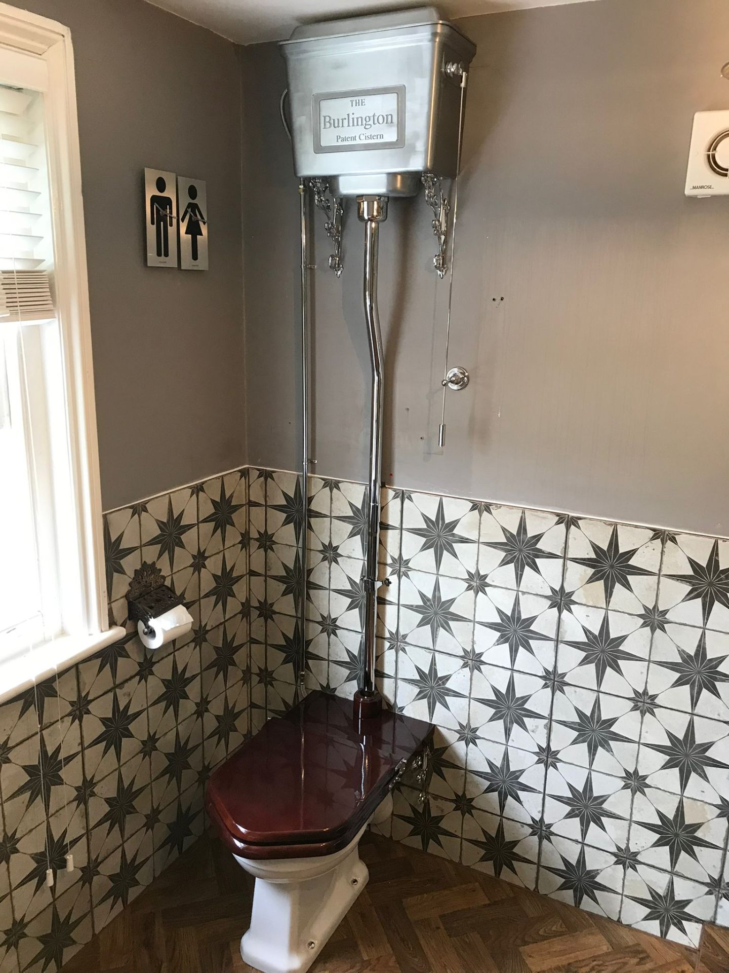 Vintage WC with Star Tiles — expert bathroom fitting by LUXE Bathrooms East Sussex